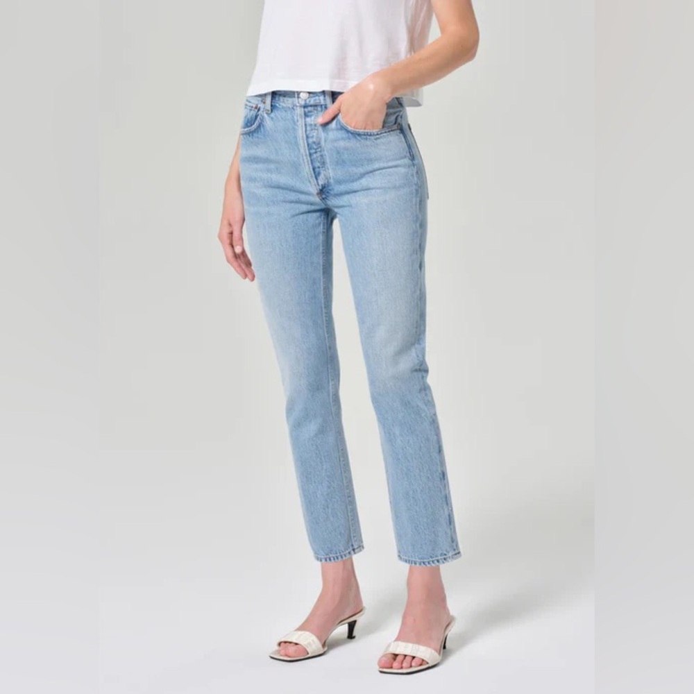 Agolde Riley High Rise Straight Jean in Prevail - 24